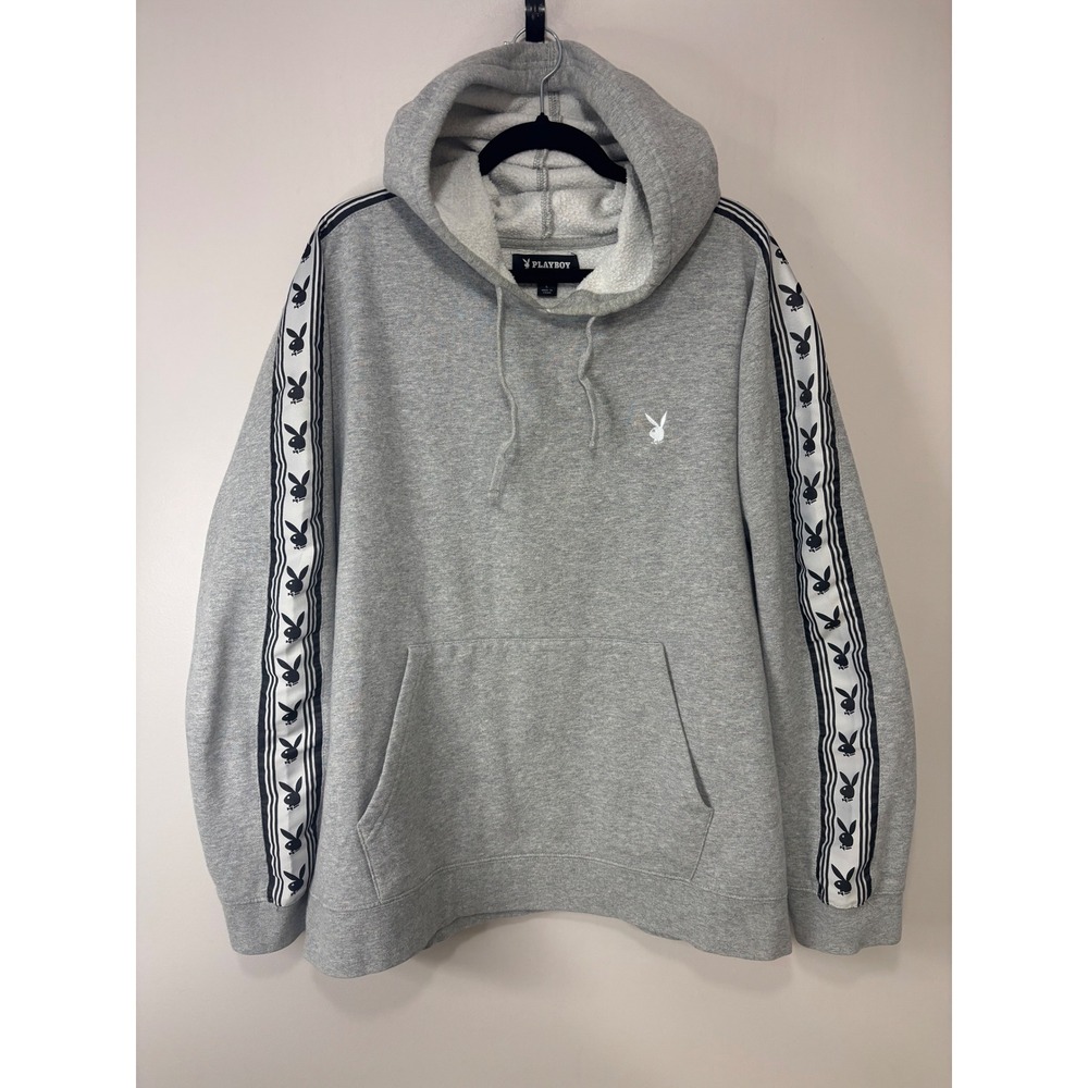Playboy By PacSun Grey Hoodie Bunny‎ Logo Tape Size L